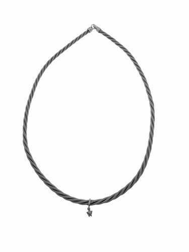 Collier Collier en or blanc entrelacé avec diamant de Whiting 58 Facettes