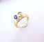 Bague 59.5 Bague Améthyste et Citrine Or Jaune 18 K 58 Facettes AA 1660