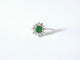 Pompadour ring in white gold, emerald and diamonds 