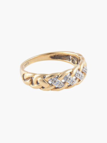 Bague 53 Bague Torsadée 2 Ors Diamants 58 Facettes