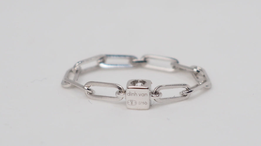 Bague 54 DINH VAN - Bague le cube diamant en or blanc et diamant 58 Facettes 32660