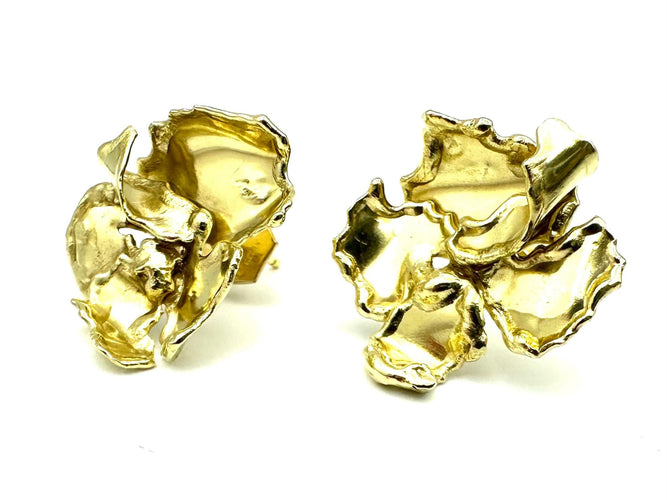 Boucles d'oreilles BRYNNER. Boucles d'oreilles vintage or jaune 18K 58 Facettes