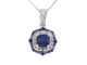Pendentif Pendentif en or blanc avec diamants et saphir 58 Facettes 2351