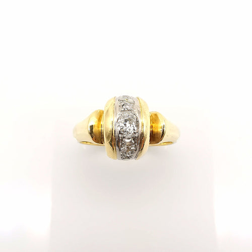 Bague 59 Bague en or jaune diamants 58 Facettes