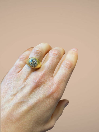 Bague 52 bague vintage en or jaune et diamants 58 Facettes