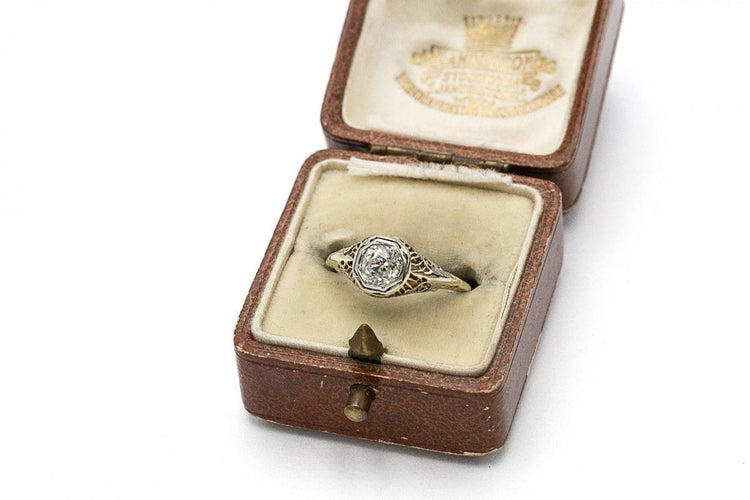 Bague 56 Bague solitaire ancienne diamant 0,75ct en or 18k 58 Facettes 11153