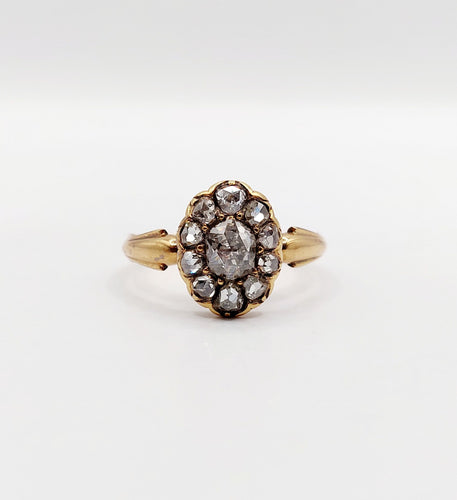 Bague 55 Bague marquise victorienne diamants taillés en roses en or 18k 58 Facettes A06438