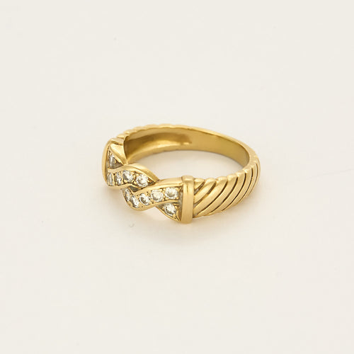 Anello Treccia di Diamanti oro giallo 