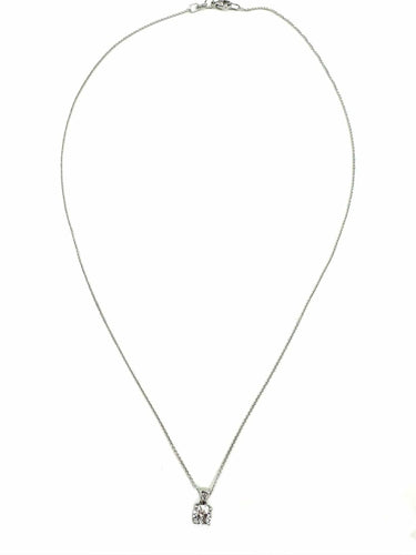 Collier Collier or blanc 18K et diamant 0.49 E VS 2 58 Facettes