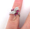 Bague 51 Bague en or blanc avec rubis et diamants 58 Facettes