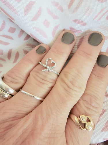 Bague 53 Bague Cœur en Or blanc & Diamants 58 Facettes AB 1067