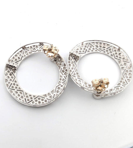 Boucles d'oreilles Boucles d'oreilles en or blanc avec diamants 58 Facettes