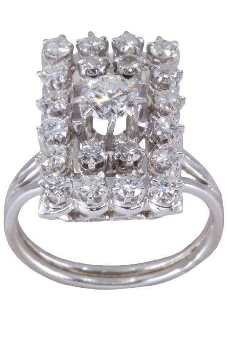 Witgouden diamanten ring uit de jaren 50