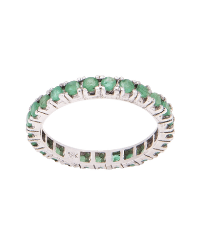 Bague 55 Alliance Or blanc 18K Émeraudes 58 Facettes BO220771/ÉmeraudeTourComplet