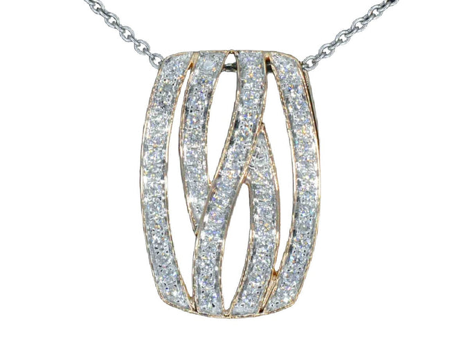 Pendentif Pendentif design en or rose avec diamants taille brillant 58 Facettes 2244