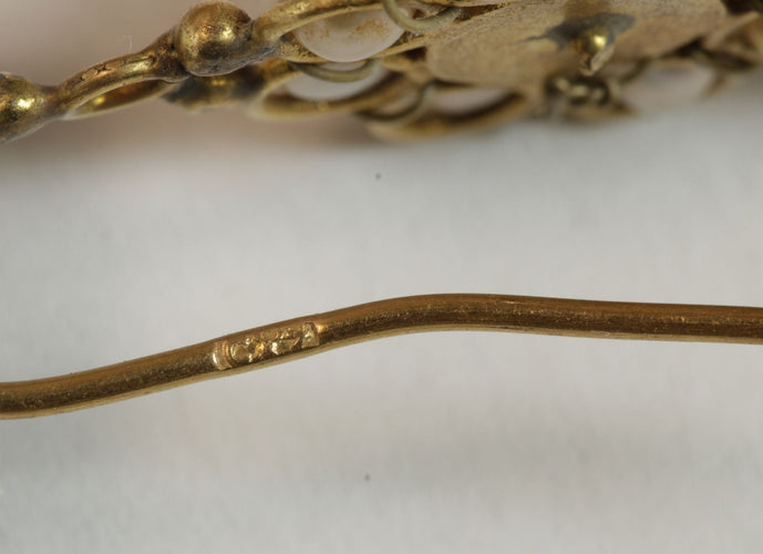 Boucles d'oreilles Boucles d'oreilles en or jaune et perles anciennes 58 Facettes 7702