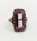 Bague 52.5 Bague marquise victorienne améthyste et diamants taille rose en or 18k et argent 58 Facettes A06427