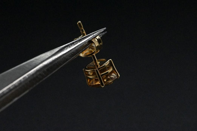 Boucles d'oreilles Boucles D'oreilles Citrine Or Jaune 18 Carats 58 Facettes