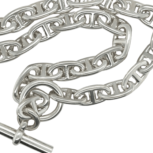 Collier HERMES - Collier argent Chaine d’Ancre 58 Facettes 1.0000489/2
