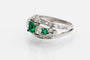 Bague 54 Bague unique en platine ornée d'émeraudes et de diamants. 58 Facettes 10363