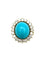 Bague 51 Bague "Marguerite" or jaune 18K, turquoise et diamants 58 Facettes