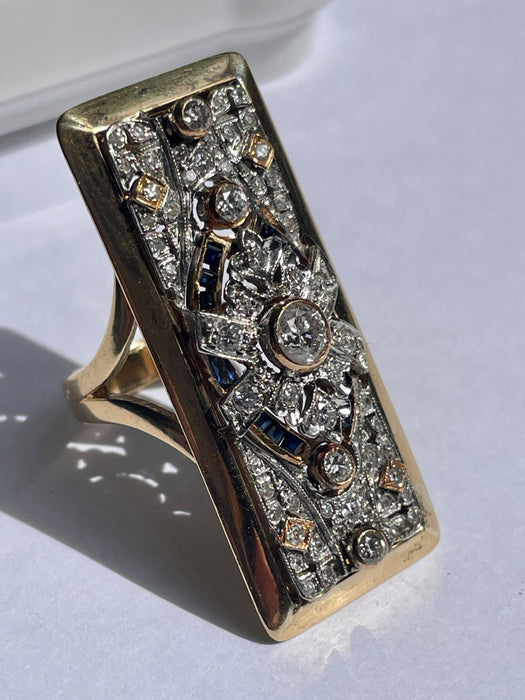 anillo raro Art Deco diamantes