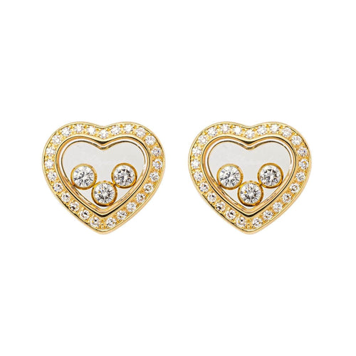 Boucles d'oreilles Chopard Boucles d'oreilles Happy diamonds Or jaune Diamant 58 Facettes 3951646CN