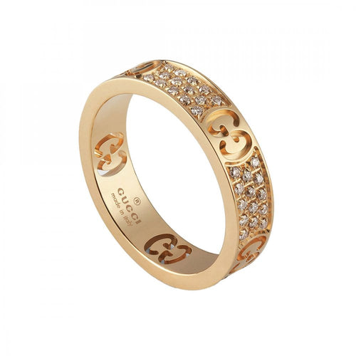 Bague 54 GUCCI - Bague Icon or jaune et diamants 58 Facettes 163351J85408065