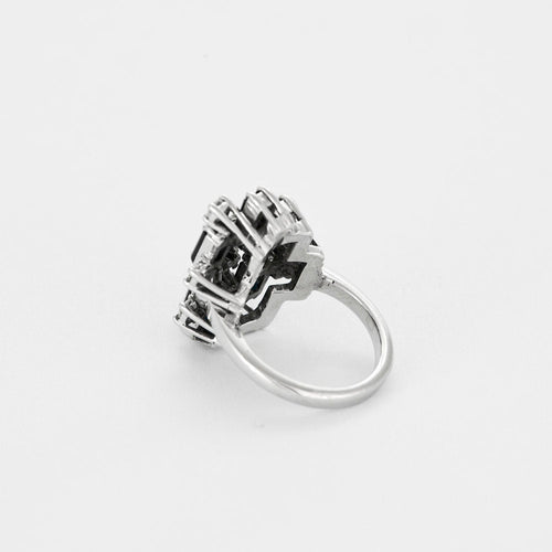 Bague 50 Bague style art deco or blanc saphirs et diamants 58 Facettes LP1243/11