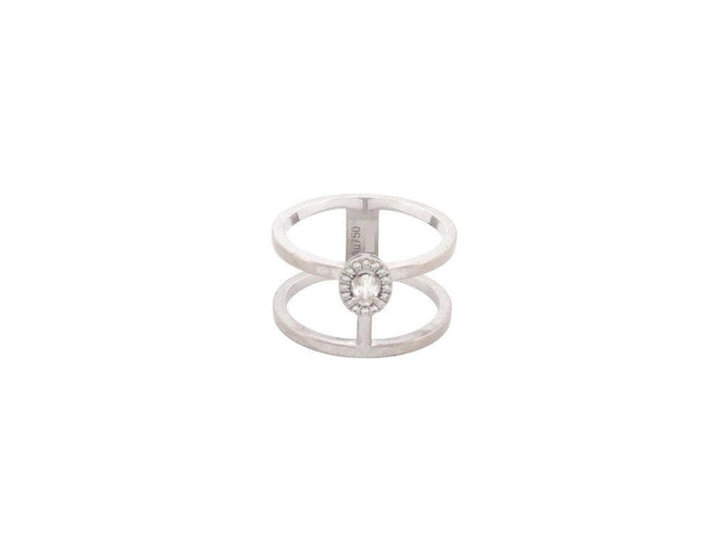 Bague 55 bague MESSIKA glam'azone 2 rangs 06173-wg diamants 0.15ct t55 or 18k 58 Facettes 268297