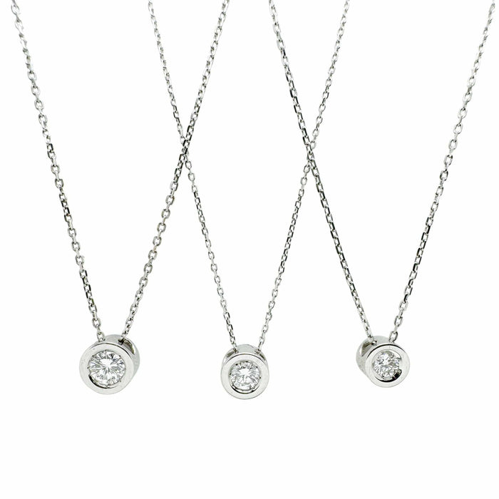 Collier Collier solitaire diamant et or blanc 58 Facettes