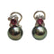 Boucles d'oreilles Boucles d'oreilles en or blanc avec perles de Tahiti, rubellite et brillants 58 Facettes TA202