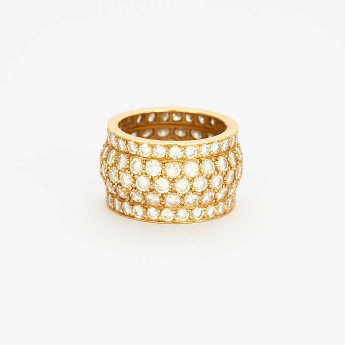 CARTIER - Yellow gold band ring paved with diamonds