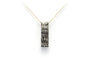 Contemporary pendant in 18-carat white gold set with baguette-cut and princess-cut diamonds (+-0.56ct) 