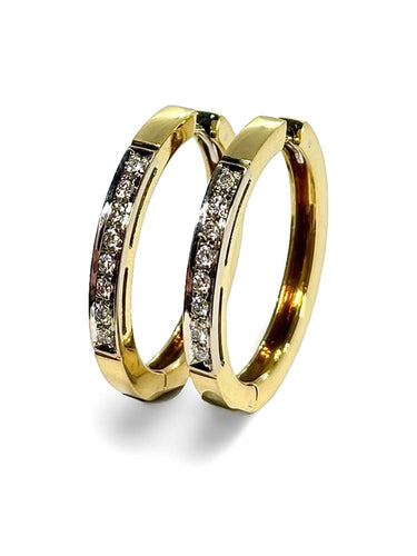 Créoles or jaune et diamants 0,50 ct 58 Facettes 1153