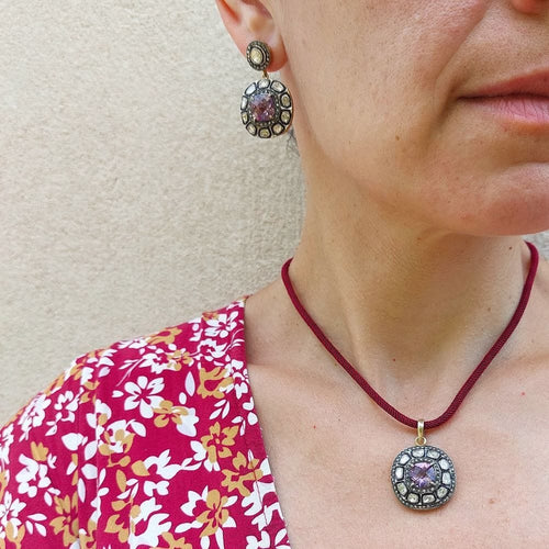 Boucles d'oreilles Boucles d’oreilles indiennes « Harmonie » améthyste 58 Facettes 188