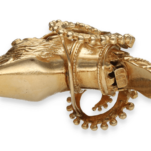 Bracelet Bracelet jonc Zolotas "Têtes de Bélier" en or jaune 18K avec émeraudes, saphirs et rubis – 73,30 g 58 Facettes