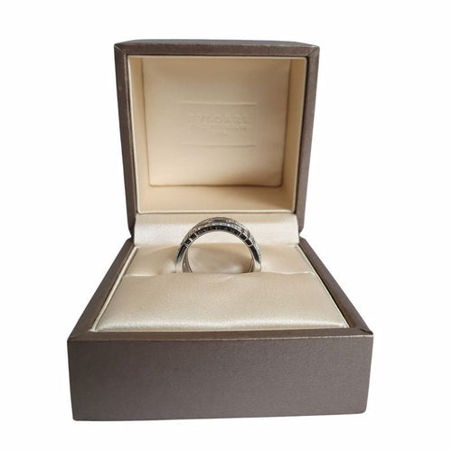 Bague 54 BULGARI - Bague Parentesi or blanc et diamants 58 Facettes BUL-RI-PAR-WG-DI