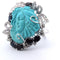 Bague 59 Bague sculptée en saphir, diamant et turquoise 58 Facettes