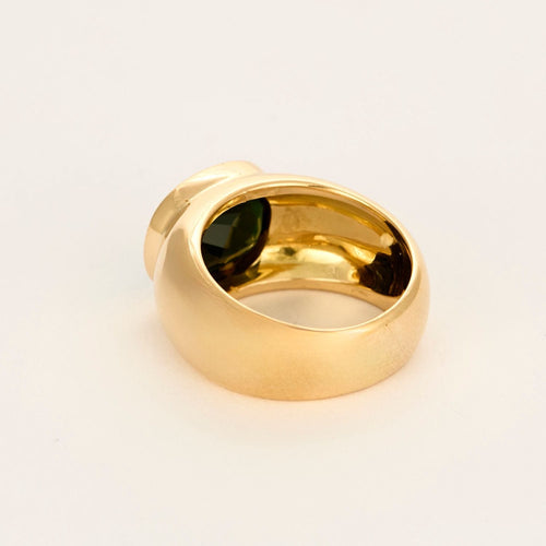Bague 55 Bague en or jaune, tourmaline verte 58 Facettes CRE0100X4