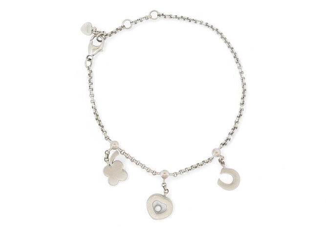 Bracelet bracelet CHOPARD happy  lucky 855811 or blanc 18k diamant 0.05 ct 58 Facettes 270248