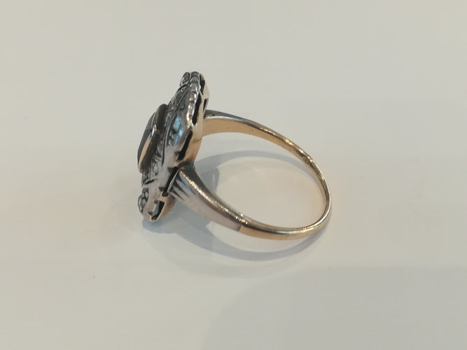 Bague 55 Bague Ancienne Saphir Diamants 58 Facettes