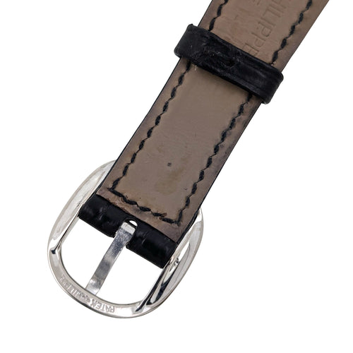 Montre Patek Philippe Golden Ellipse 3848 RARE White 18k Gold Circa 1990 Caliber 215 58 Facettes