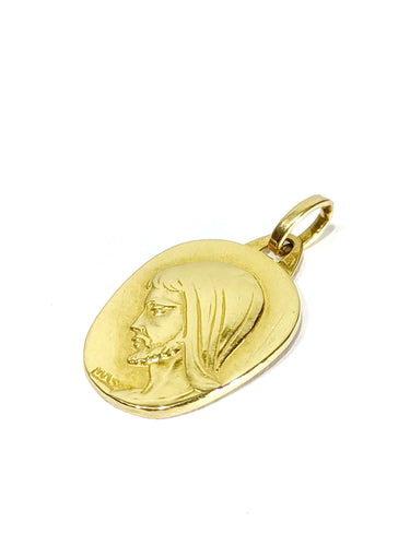Pendentif Médaille De Baptême Christ en or jaune 58 Facettes