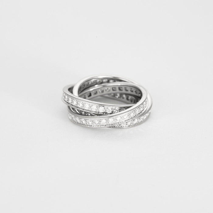 Bague 53 CARTIER - Trinity - or blanc et diamants 58 Facettes