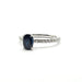 Bague 53 Bague or blanc sertie d'un saphir et diamants 58 Facettes