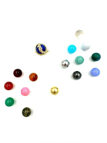 Bague GILBERT ALBERT. Bague or jaune 18K, diamants et billes interchangeables 58 Facettes