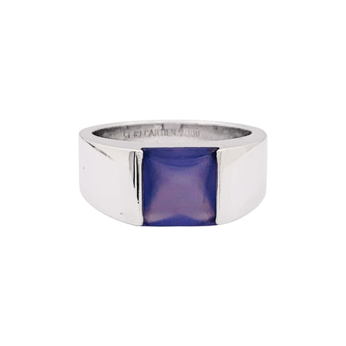 Bague 54 Bague CARTIER Tank, or blanc, calcédoine. 58 Facettes 35172