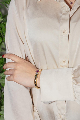 Bracelet Bracelet  Jonc Or jaune Rubis, Saphir, Diamant 58 Facettes 4423005CN