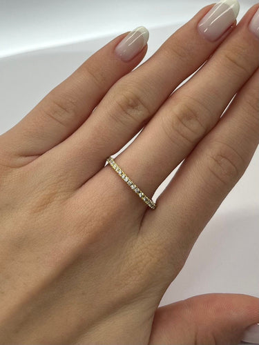 Bague 59 Alliance tour complet or et diamants 0,57 ct 58 Facettes